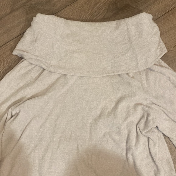 Barefoot Dreams Cozy Chic Coastal Cowl Neck Tunic Sweater - Sand Dune - Picture 11 of 11